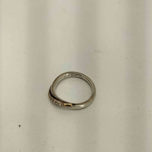 ヨンドシー 4℃ SILVER K10刻印 ストーンデザイン ピンキーリング レディース  6号